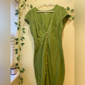 Free People New in Town Midi dress green